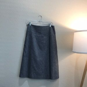 Talbots wool gray faux wrap skirt with pockets